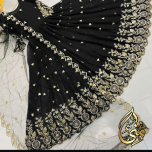 Neck,Border Heavy Embroidery With Two Colours Dupatta 3pcs