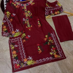 Multi Embroidery Shirt With Trouser 2PCs