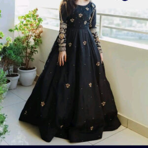 Sequence Boti With Thread Zarri Work On Sleeves, Front Body Maxi With Trouser 2Piece
